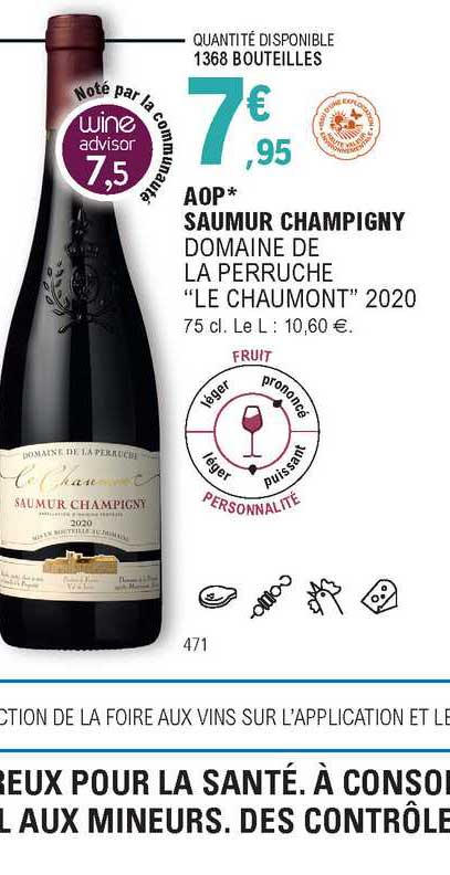 Aop Saumur Champigny Domaine De La Perruche "le Chaumont" 2020