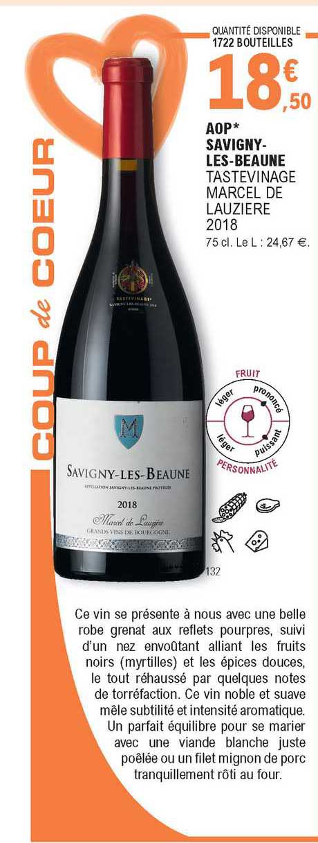 aop savigny-les-beaune tastevinage marcel de lauzière 2018