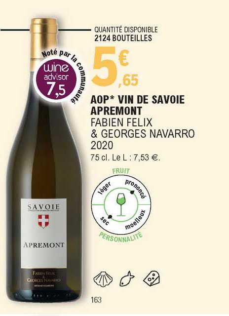 aop vin de savoie apremont fabien felix & georges navarro 2020