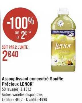 Assouplissant Concentré Souffle Précieux Lenor
