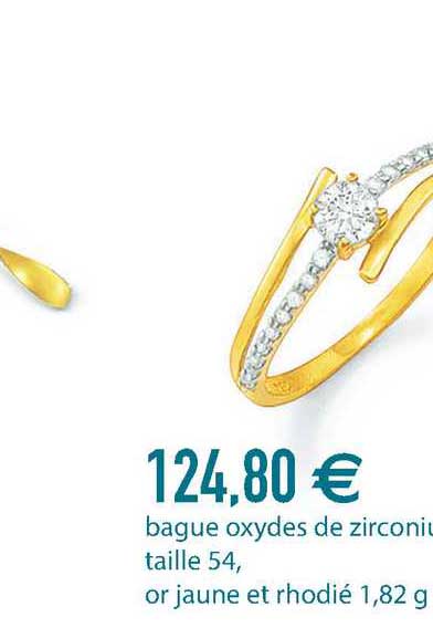bague oxydes de zirconium taille 54, or jaune et rhodié 1,82 g