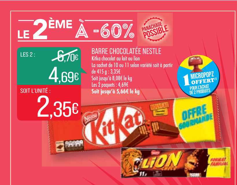 barre chocolatée nestlé