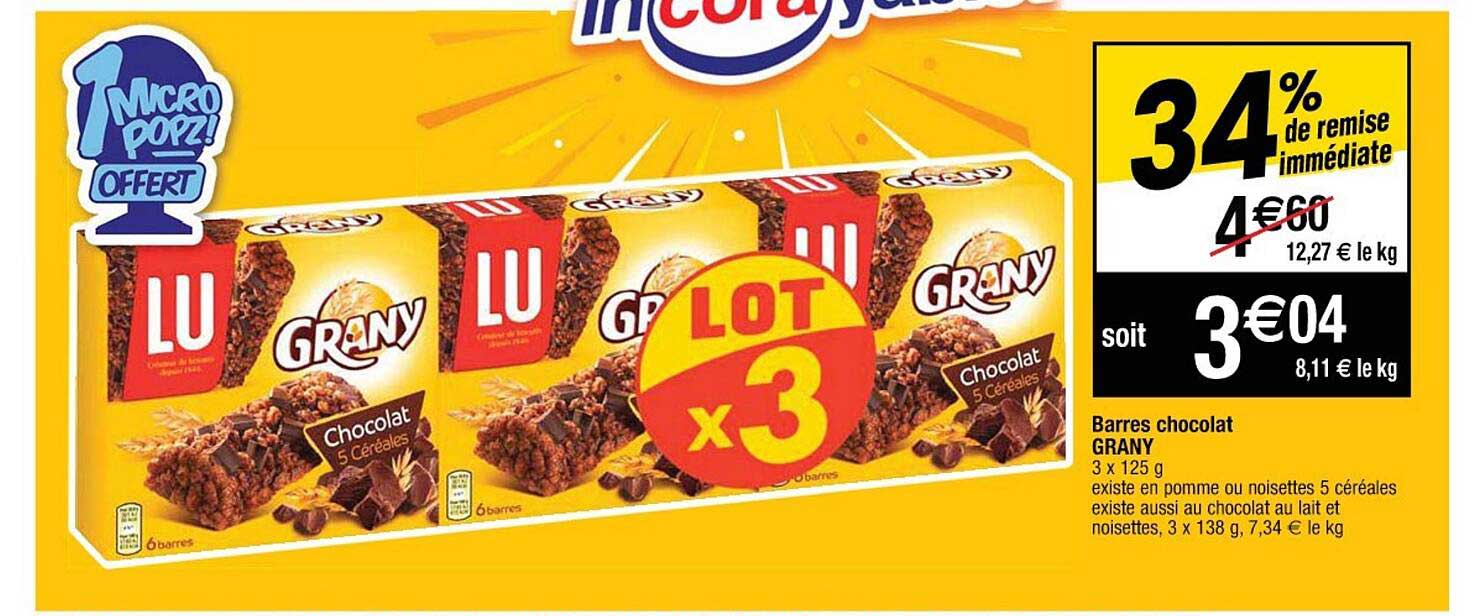 barres chocolat grany