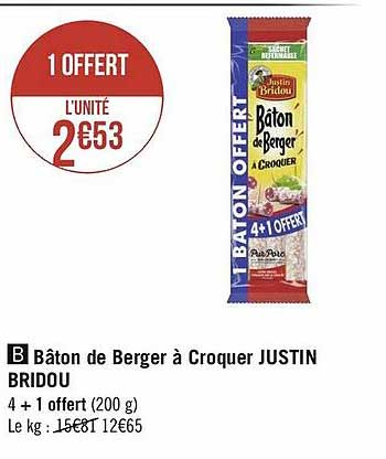 bâton de berger à croquer justin bridou