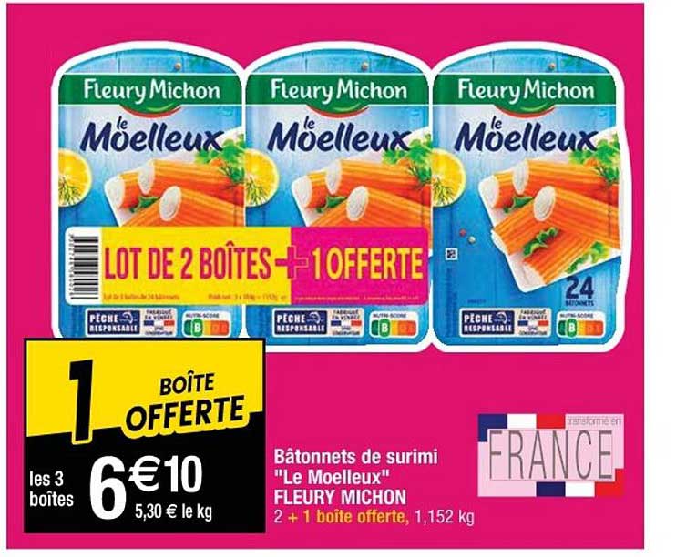 bâtonnets de surimi le moelleux fleury michon