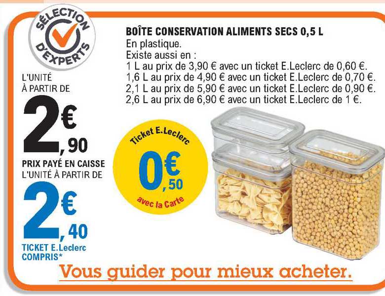 Boîte Conservation Aliments Secs 0,5 L