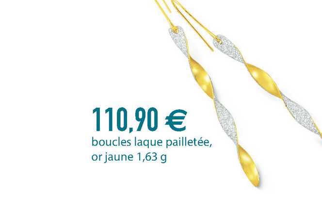 boucles laque pailletée, or jaune 1,63 g