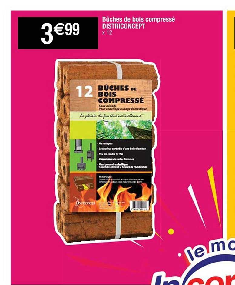 bûches de bois compressé districoncept