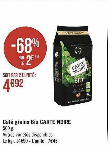 Café Grains Bio Carte Noire