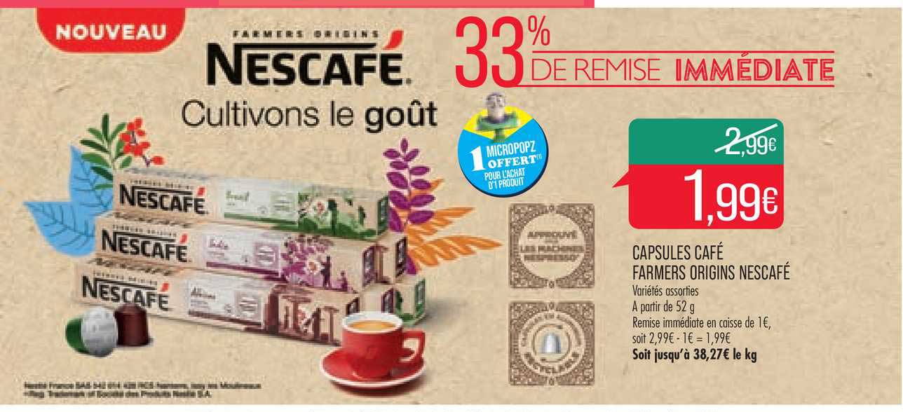 capsules café farmers origins nescafé
