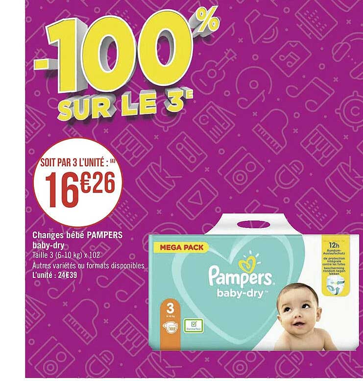 changes bébé pampers baby-dry