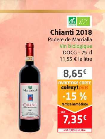 chianti 2018 podere de marcialla vin biologique