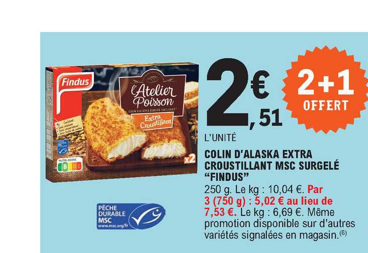 Colin D'alaska Extra Croustillant Msc Surgelé "findus"