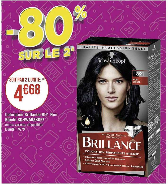 Coloration Brillance 891 Noir Bleuté Schwarzkopf