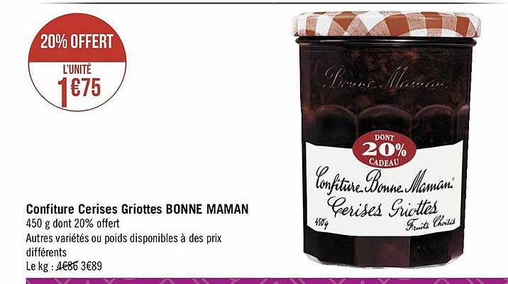 confiture cerises griottes bonne maman