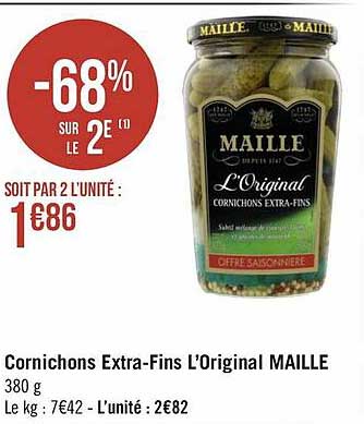 cornichons extra-fins l'original maille