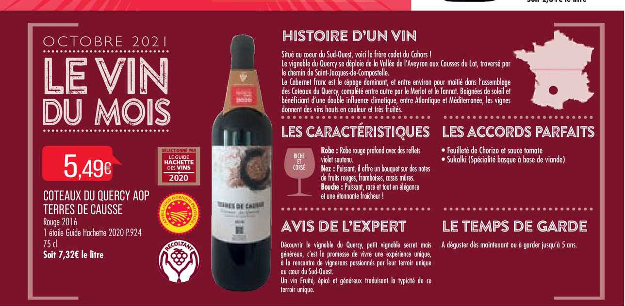 coteaux du quercy aop terres de causse