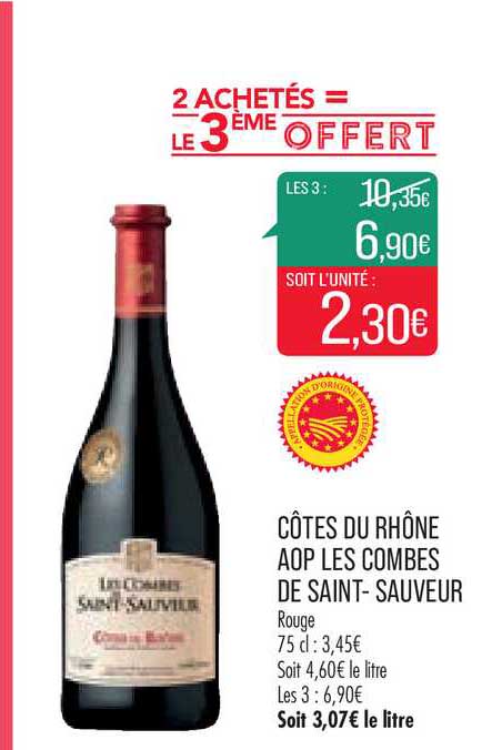 côtes du rhône aop les combes de saint-saveur