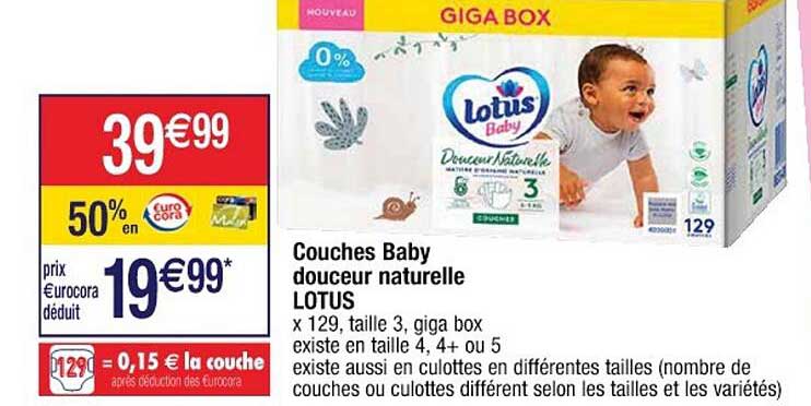 Couches Baby Douceur Naturelle Lotus