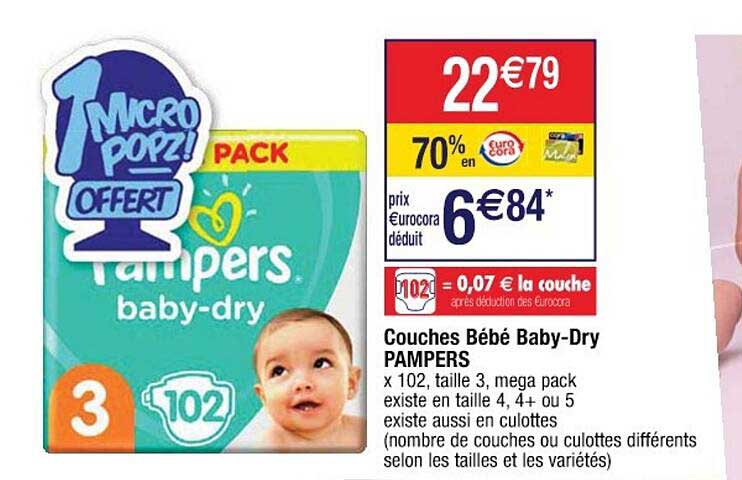 couches bébé baby-dry pampers