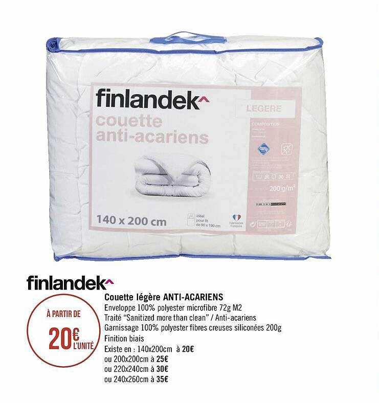 Couette Légère Anti-acariens Finlandek^