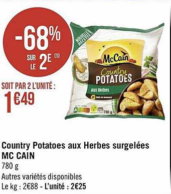 Country Potatoes Aux Herbes Surgelées Mc Cain