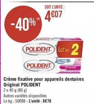 crème fixative pour appareils dentaires original polident