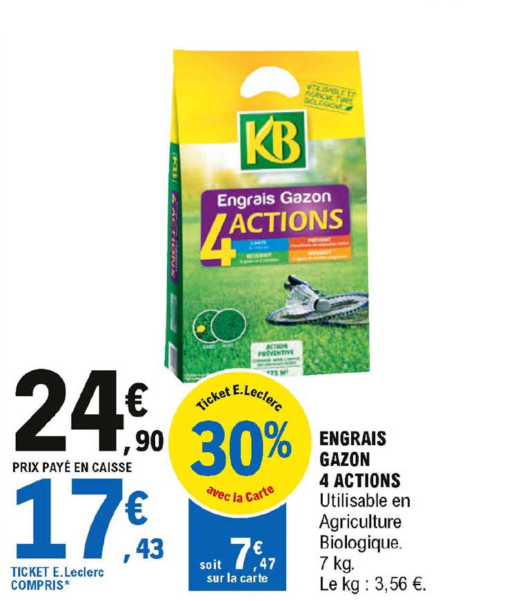 engrais gazon 4 actions