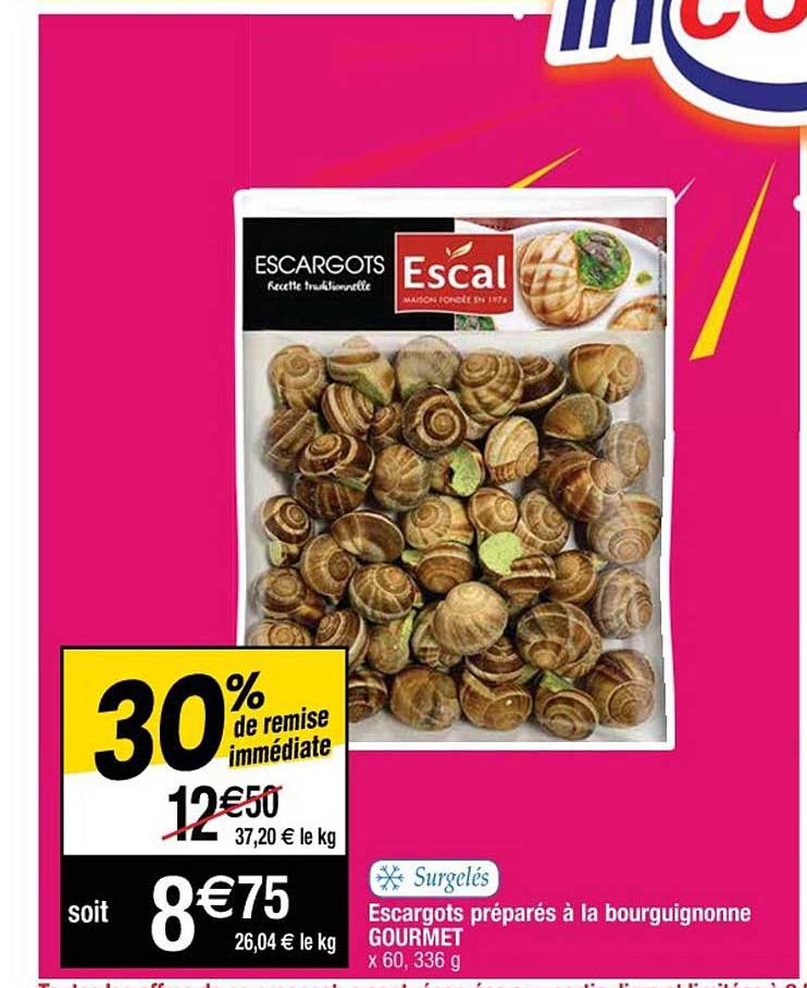 escargots préparés à la bourguignonne gourmet 30% de remise immédiate