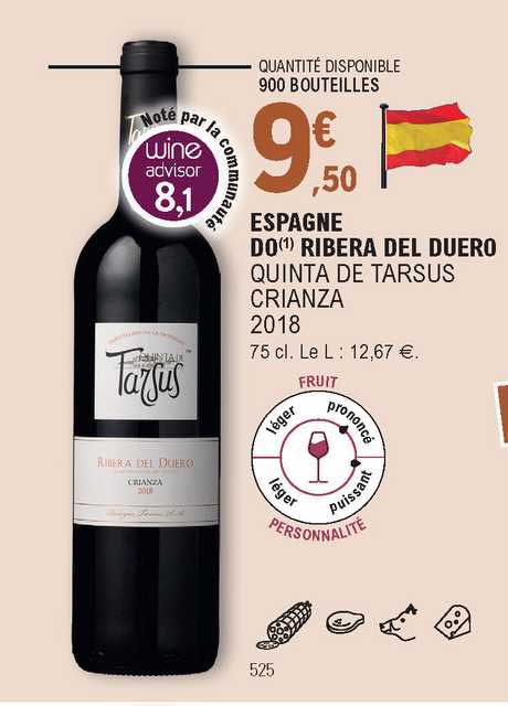 espagne do ribera del duero quinta de tarsus crianza 2018