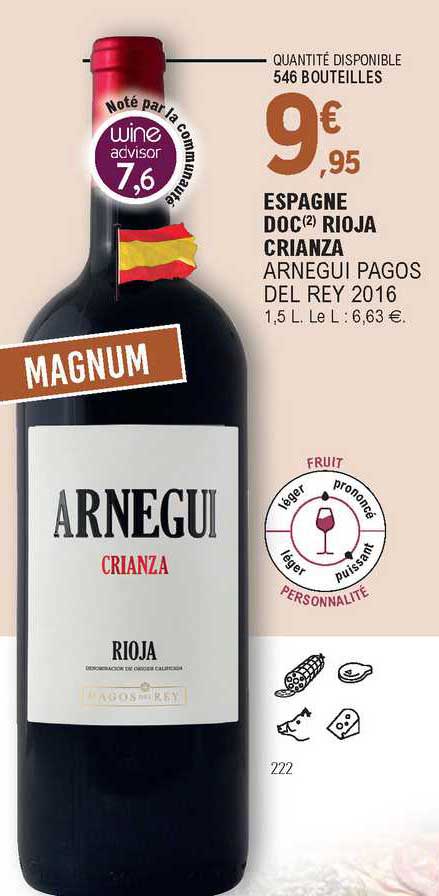 espagne doc rioja crianza argnegui pagos del rey 2016