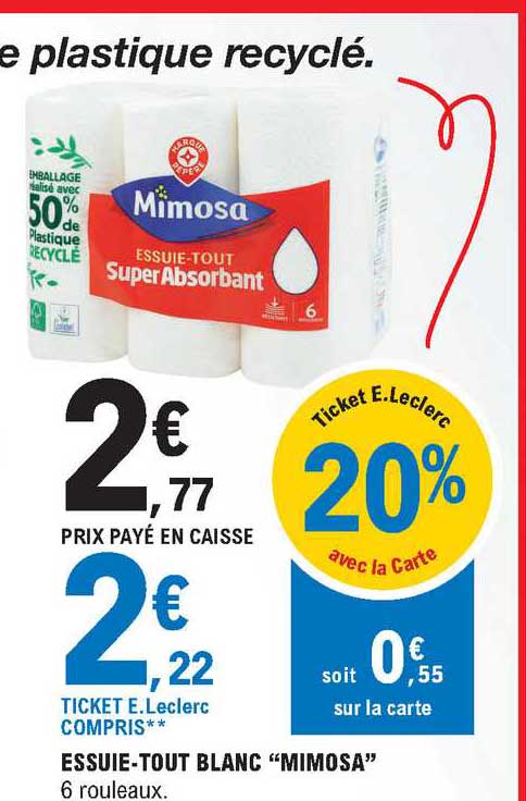 essuie-tout blanc "mimosa"