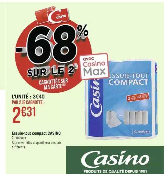 essuie-tout compact casino