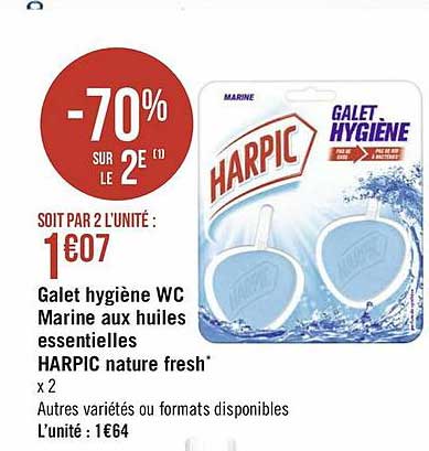 galet hygiène wc marine aux huiles essentielles harpic nature fresh