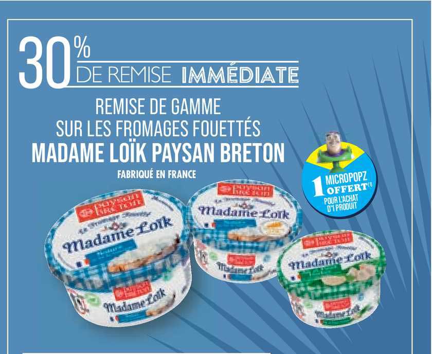 gamme sur les fromages fouettés madame loïk paysan breton