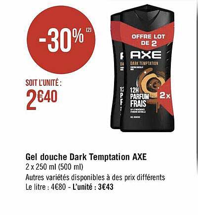 gel douche dark temptation axe