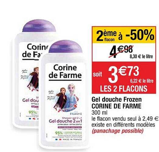 gel douche frozen corine de farme 2ème flacon à -50%