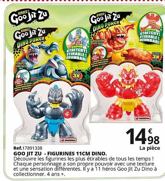 goo jit zu - figurines 11 cm dino