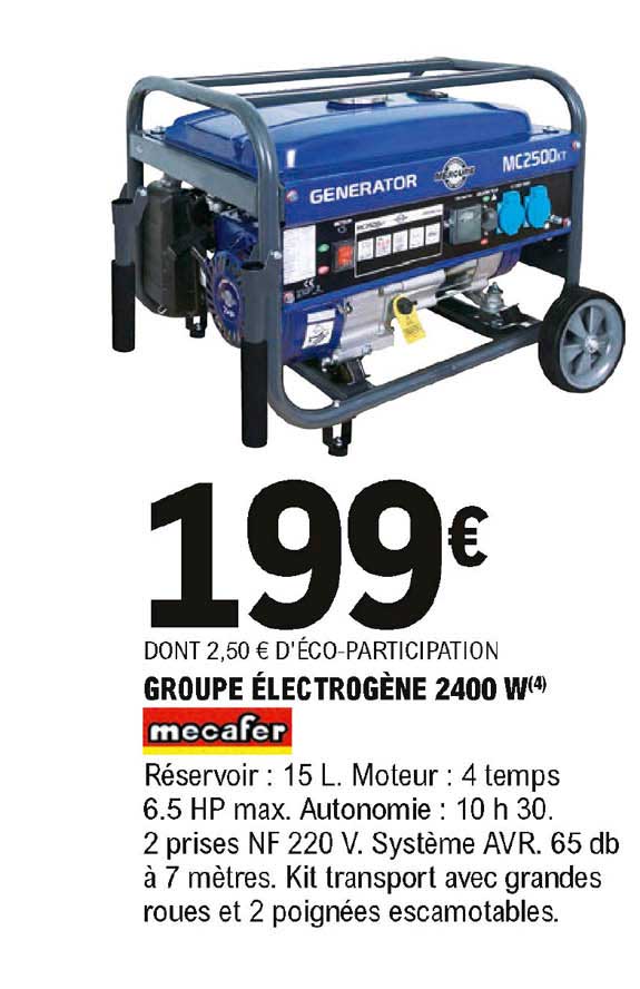 groupe électrogène 2400 w mecafer