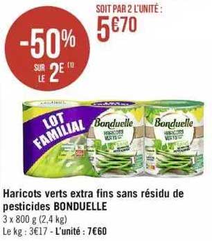 haricots verts extra fins sans résidu de pesticides bonduelle