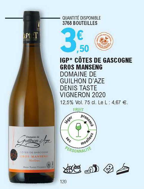 igp côtes de gascogne gros manseng domaine de guilhon d'aze denis taste vigneron 2020