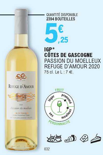 Igp Côtes De Gascogne Passion Du Moelleux Refuge D'amour 2020