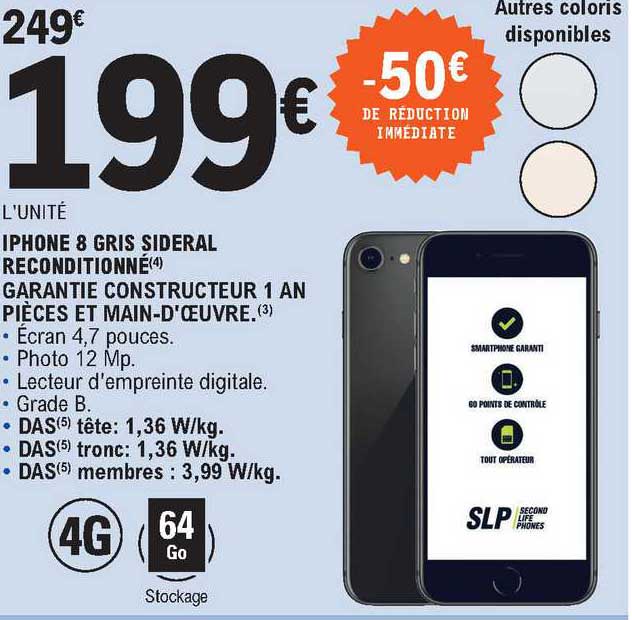 iphone 8 gris sideral reconditionné