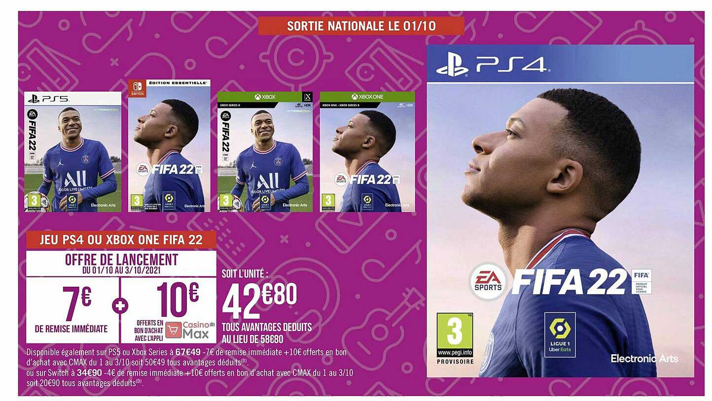 jeu ps4 ou xbox one fifa 22