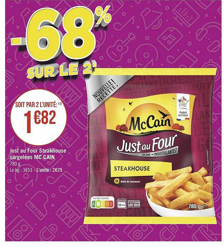 just au four steakhouse surgelées mc cain
