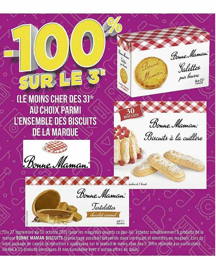 l'ensemble des biscuits de la marque bonne maman