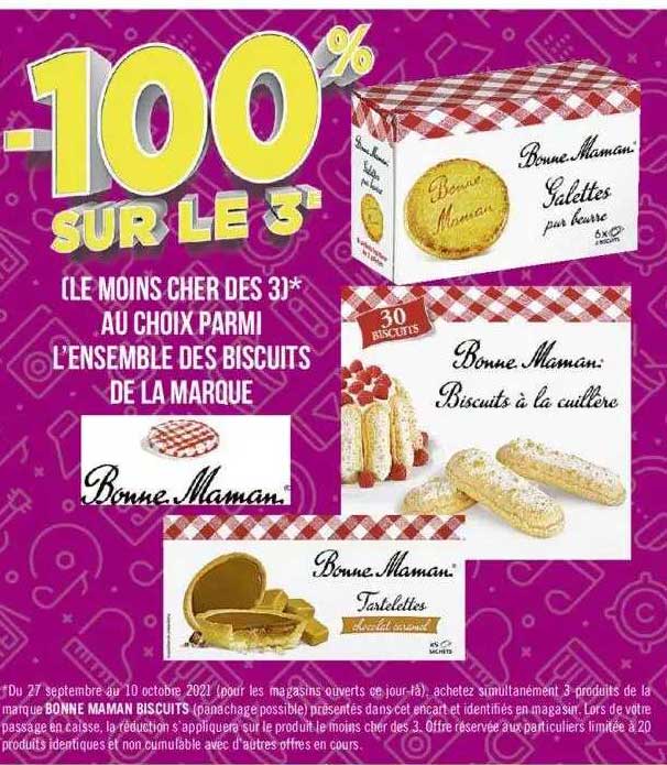 l'ensemble des biscuits de la marque bonne maman