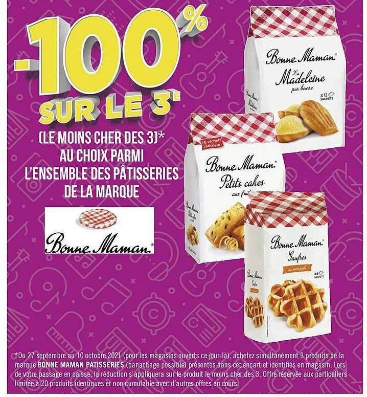 l'ensemble des pâtisseries de la marque bonne maman