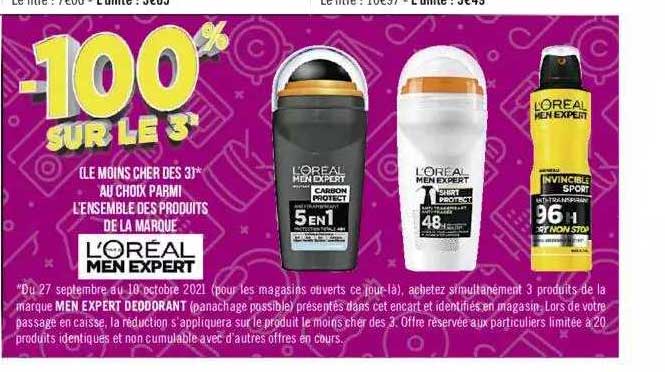 l'ensemble des produits de la marque l'oréal men expert