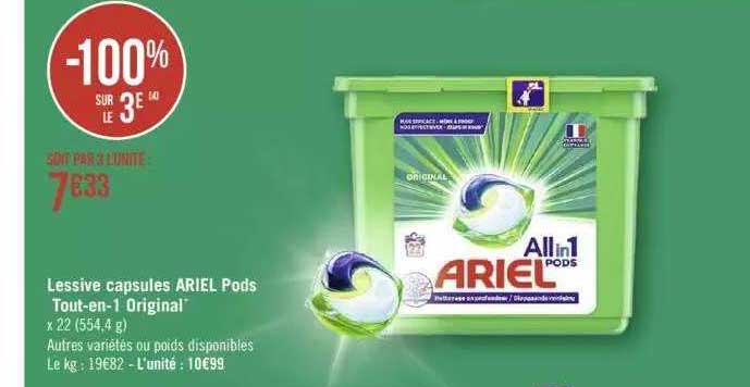 lessive capsules ariel pods tout-en-1 original